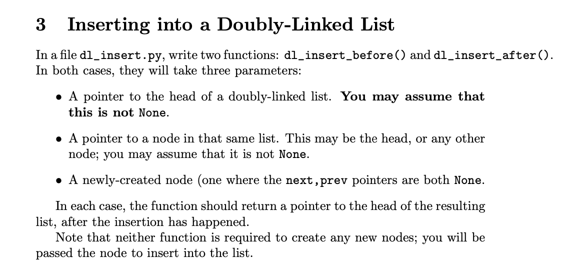 Solved 1 Background Doubly Linked Lists At This Point Chegg Com