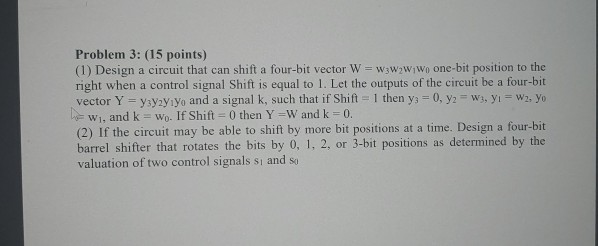 Solved Problem 3: (15 points) (1) Design a circuit that can | Chegg.com