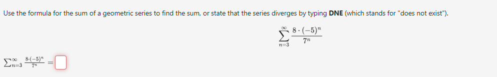 find the sum of geometric series formula