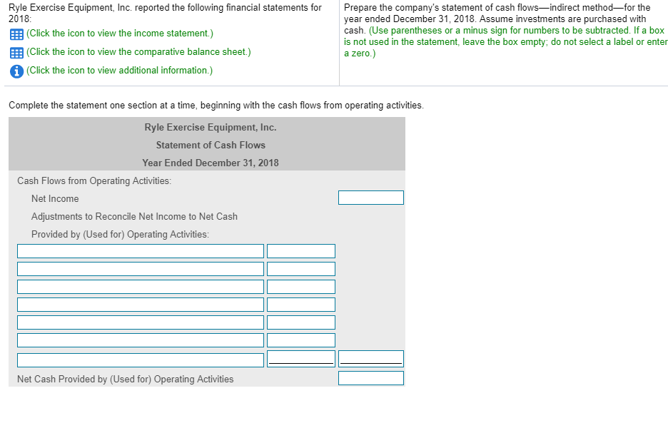 Solved Ryle Exercise Equipment, Inc. reported the following