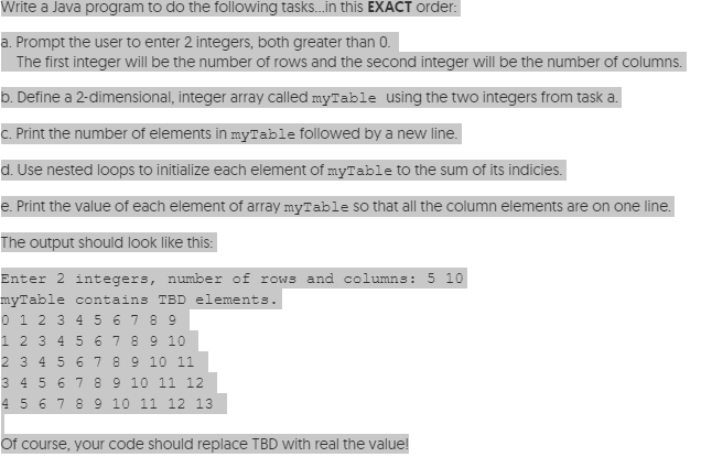 Solved Write a Java program to do the following tasks...in | Chegg.com