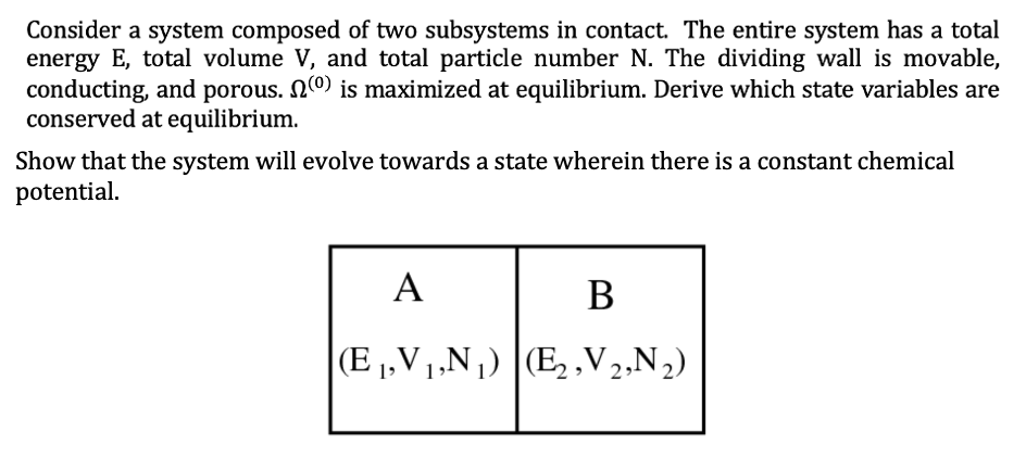 Solved Consider a system composed of two subsystems in | Chegg.com