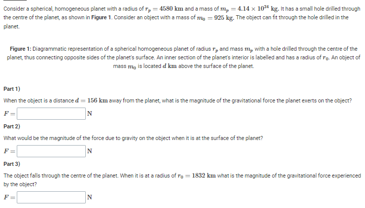 Solved Consider a spherical, homogeneous planet with a | Chegg.com