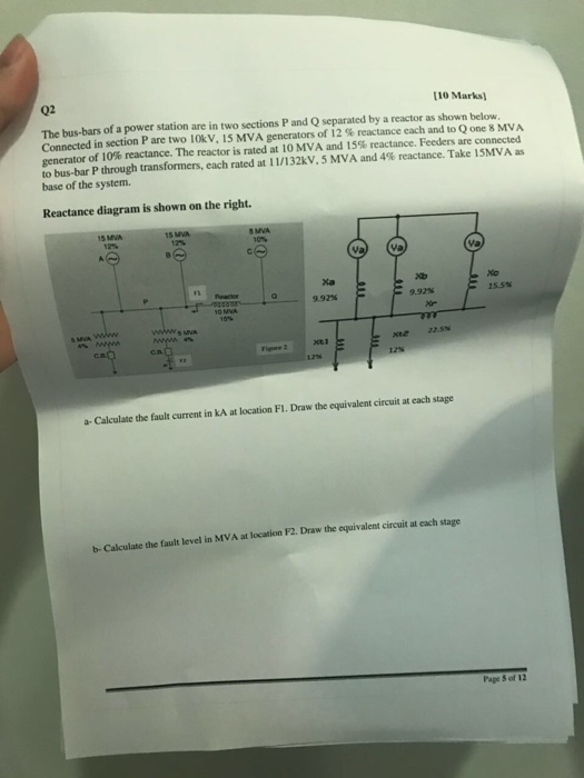 Solved 02 10 Marks] The bus-bars of a power station are in | Chegg.com