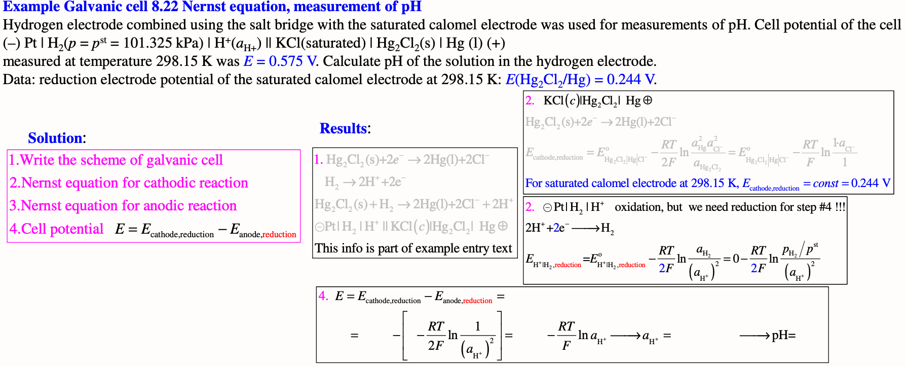 Solved Example Galvanic Cell 822 Nernst Equation 6633