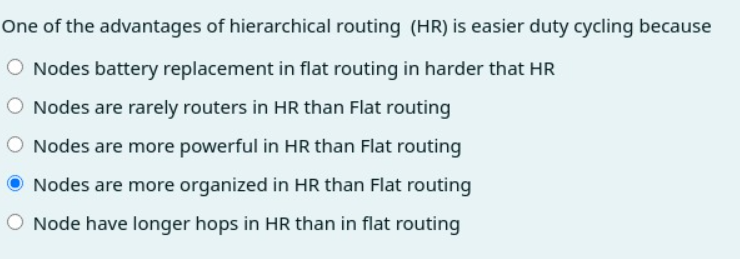 Solved One of the advantages of hierarchical routing (HR) is | Chegg.com