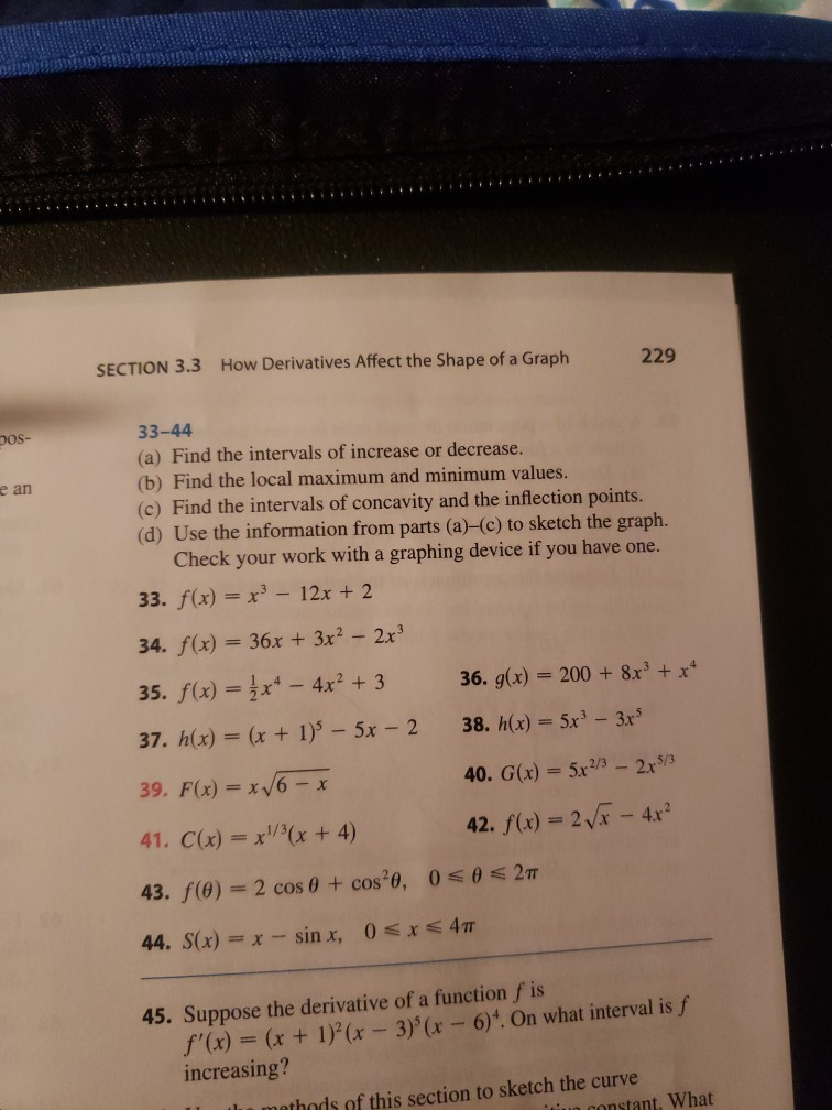 Solved 229 Section 3 3 How Derivatives Affect The Shape O Chegg Com