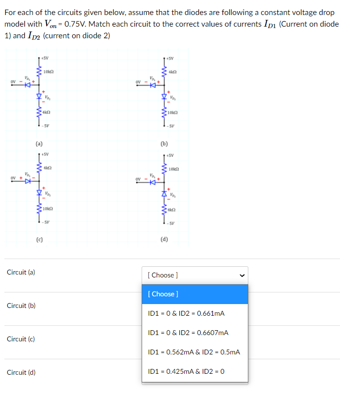 Solved For each of the circuits given below, assume that the
