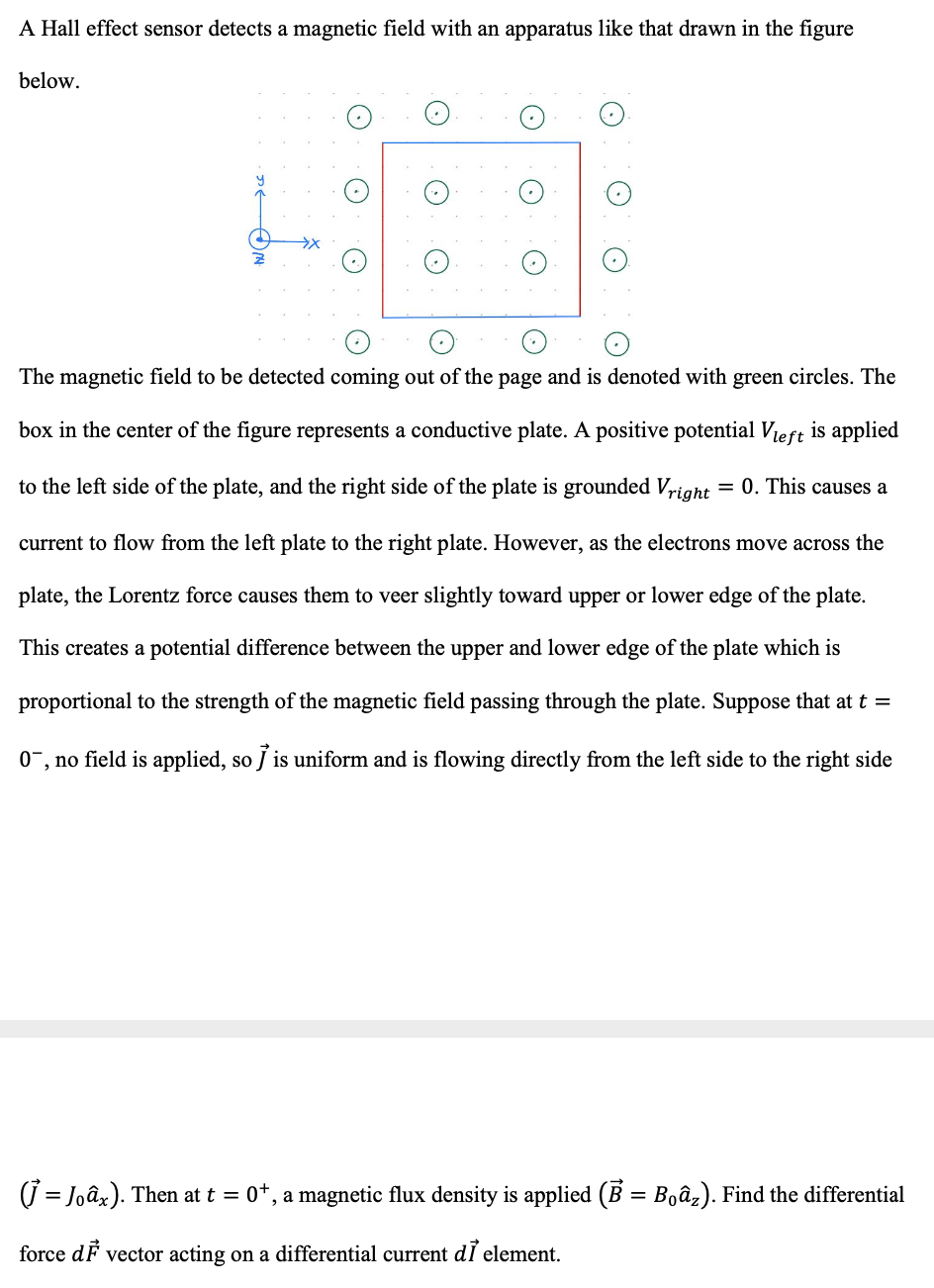 Solved A Hall effect sensor detects a field with an