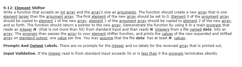 solved public class arrayshift { ** * shift all the... Solved 9.12: Element Shifter Write a function that accepts | Chegg.com