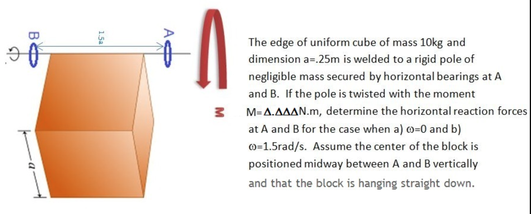 Solved А B 1.5a 96 0 The edge of uniform cube of mass 10kg | Chegg.com