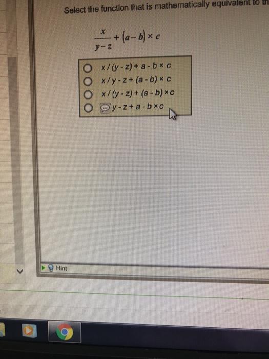 Solved Select The Function That Is Mathematically Equivalent | Chegg.com