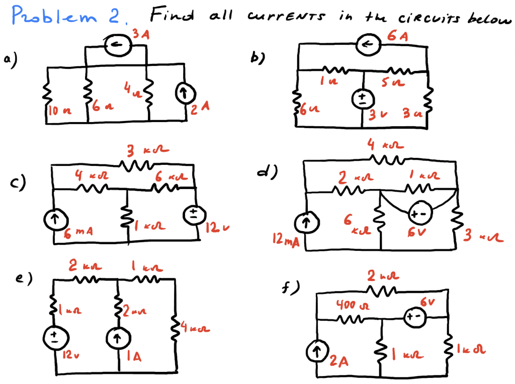 Solved Problem 2. Find all currents in the circcuits becon | Chegg.com