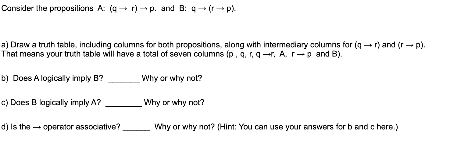 Solved Consider The Propositions A: (9 → R) → P. And B: 9 | Chegg.com