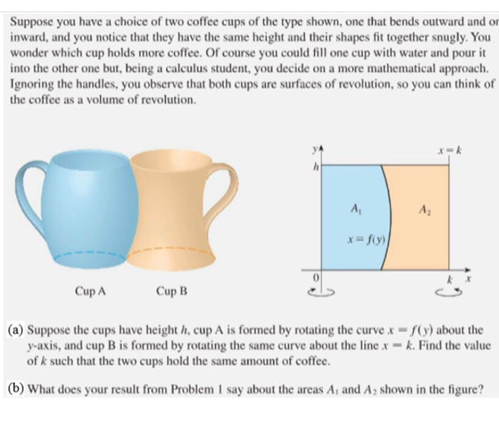 Solved Suppose you have a choice of two coffee cups of the