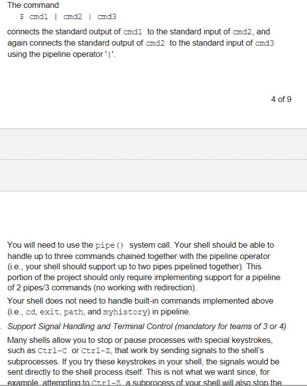Solved A shell provides a command-line interface for users. | Chegg.com