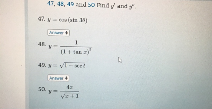 Solved 47, 48, 49 and 50 Find and y