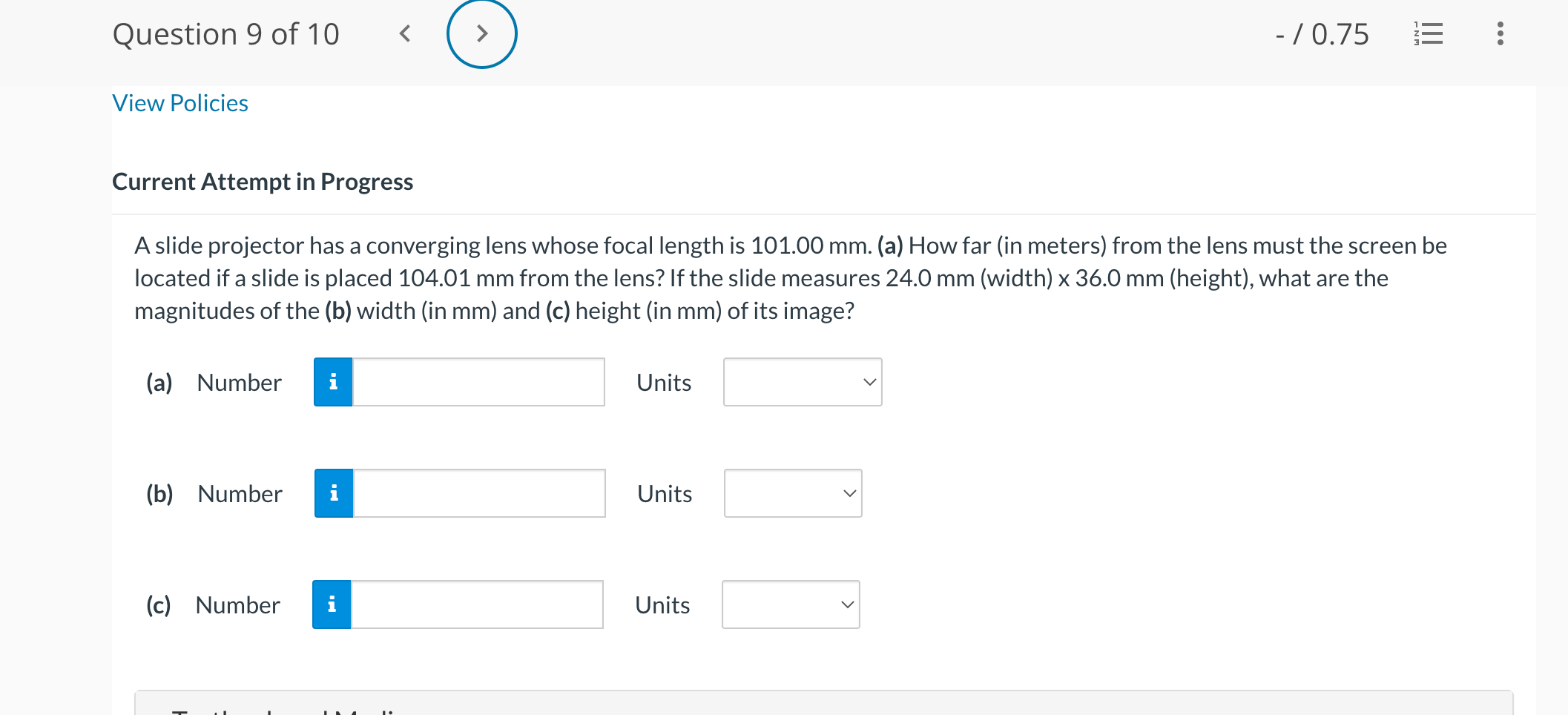 Solved A slide projector has a converging lens whose focal