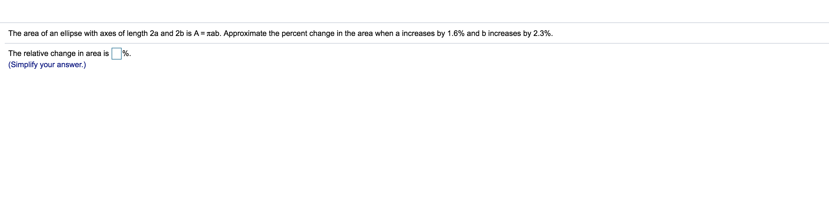 Solved The area of an ellipse with axes of length 2a and 2b | Chegg.com