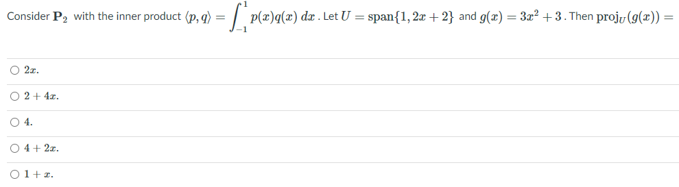 Solved Consider P With The Inner Product 2 9 Lp P X Chegg Com