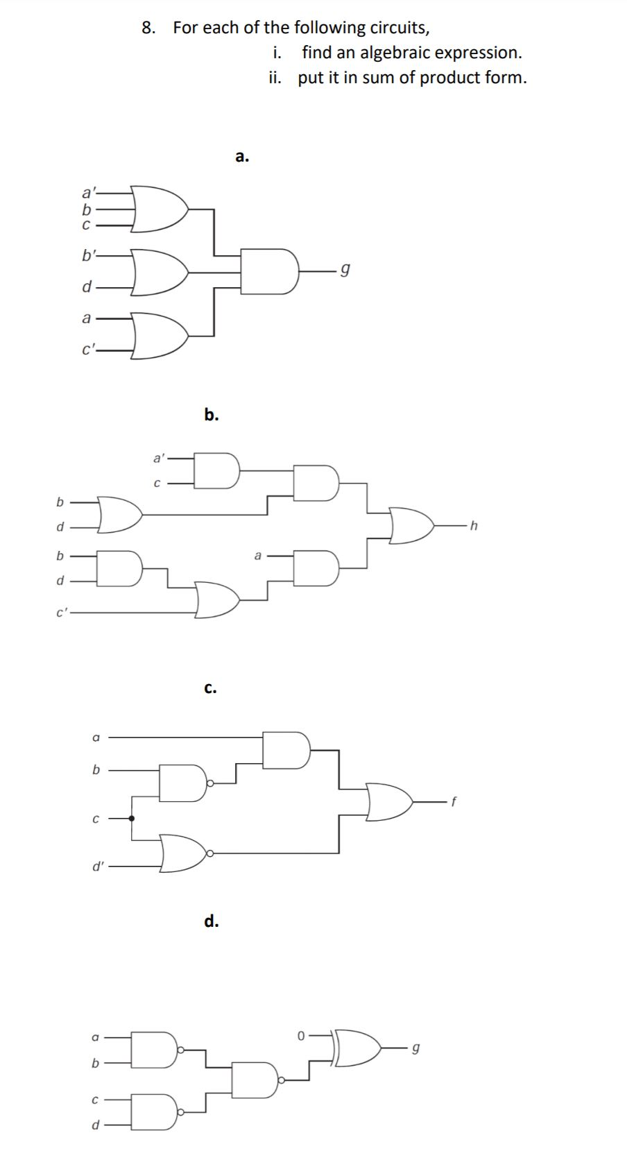 Solved 8. For each of the following circuits, i. find an | Chegg.com