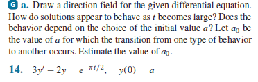 Solved G a. Draw a direction field for the given | Chegg.com