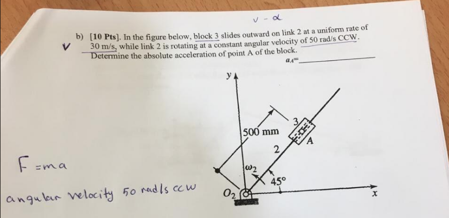 Solved b) [10 Pts]. In the figure below, block 3 slides | Chegg.com