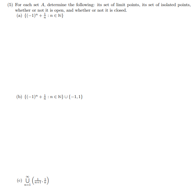 Solved (5) For each set A, determine the following: its set | Chegg.com