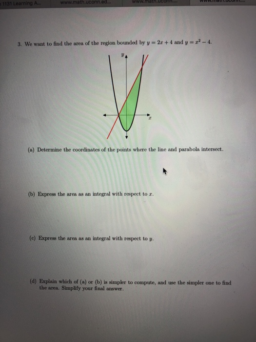 Solved 1131 Learning A www.math.uconn.ed 3. We want to find | Chegg.com