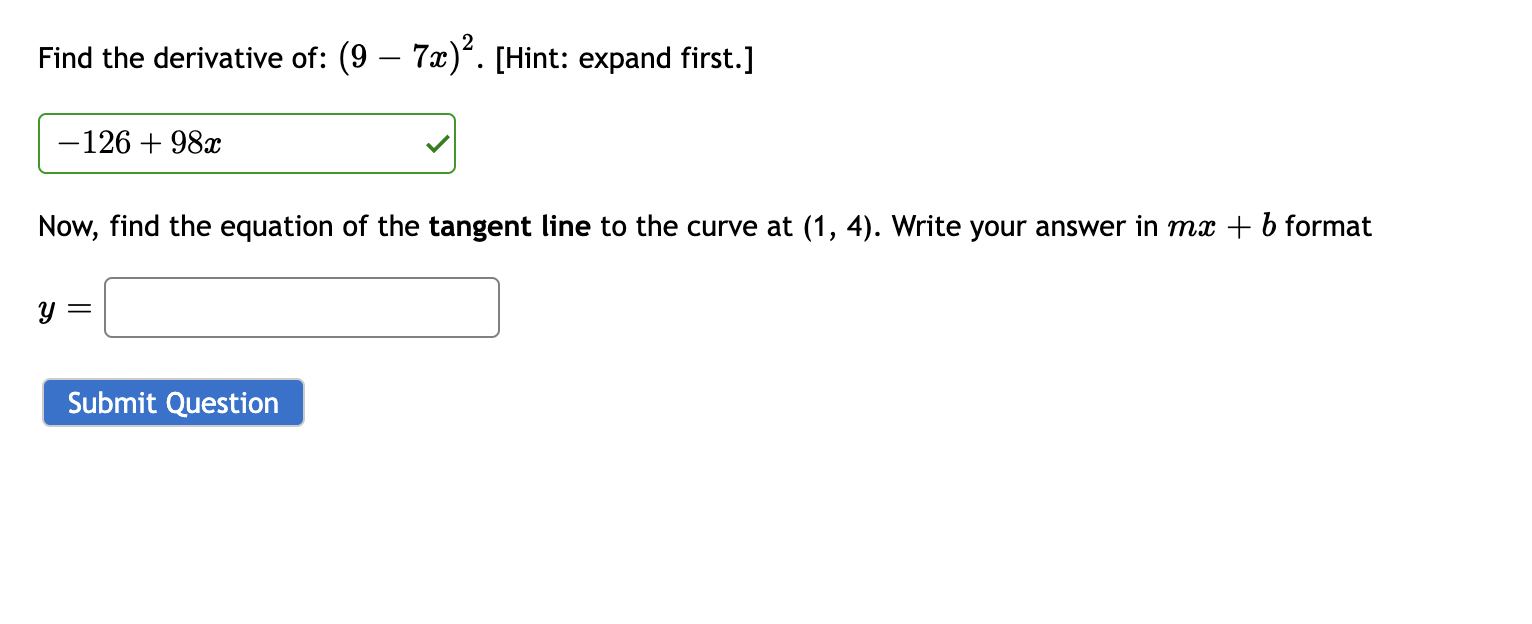 Solved Now find the equation of the tangent line to the Chegg