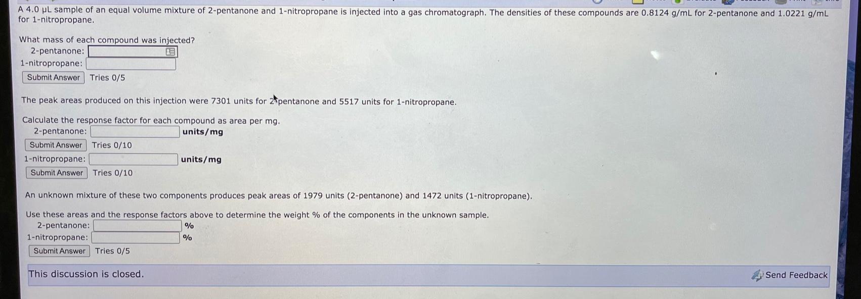 Solved A 4 0 Pl Sample Of An Equal Volume Mixture Of