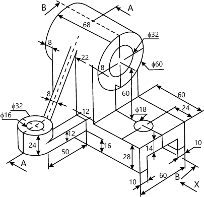 Solved draw FV TV RSV and LSV in 3rd angle projection with | Chegg.com