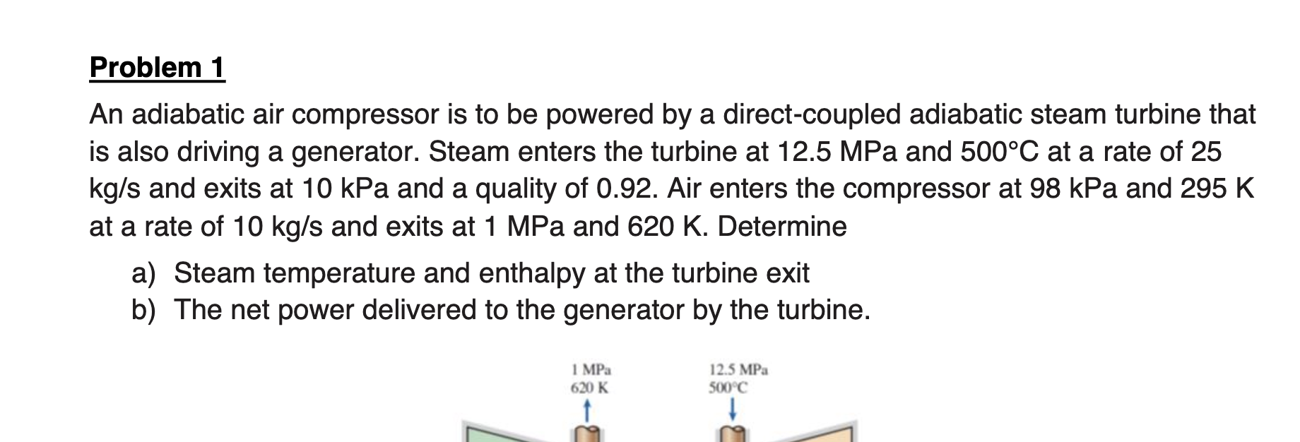 Solved Problem 1 An Adiabatic Air Compressor Is To Be 