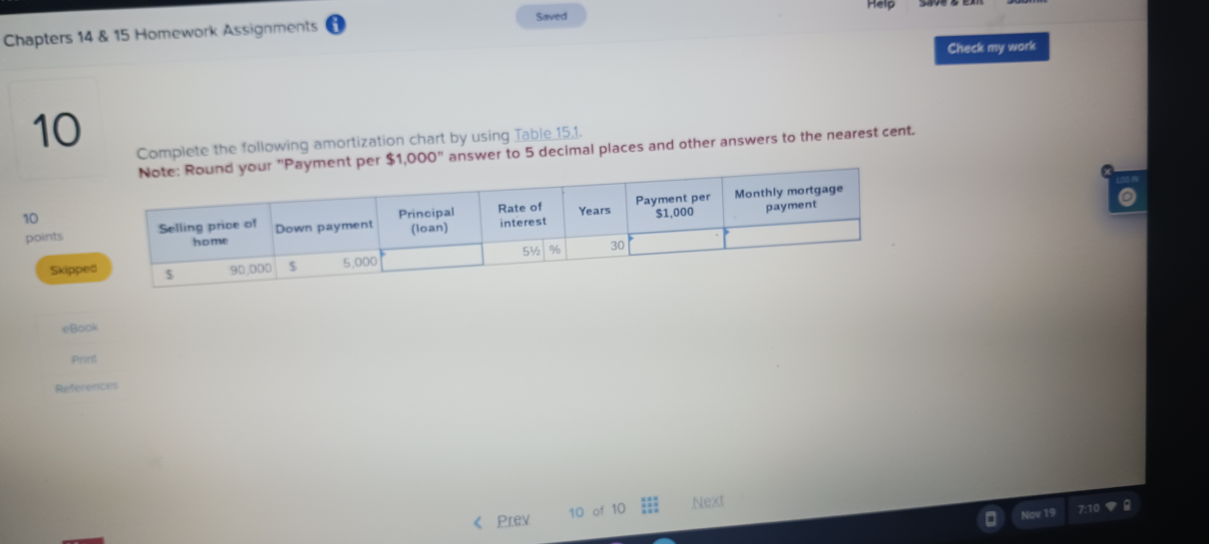 Solved Complete the following amortization chart by using | Chegg.com