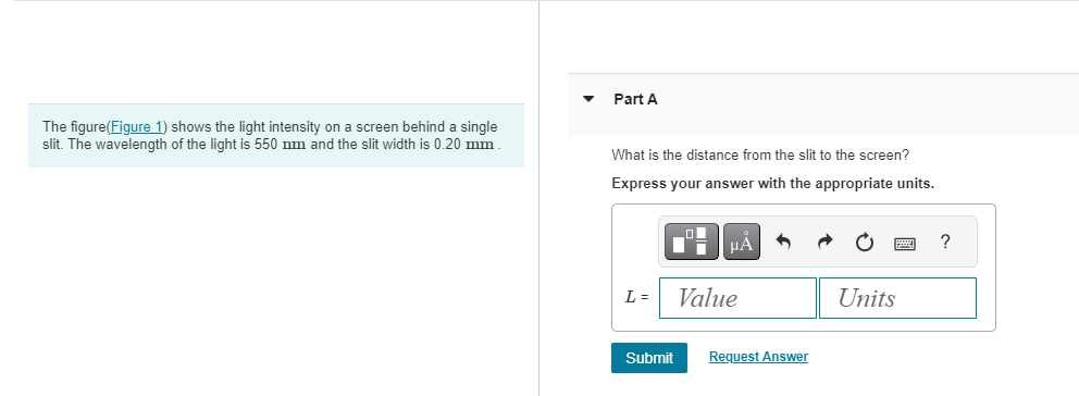 Solved The figure shows the light intensity on a screen | Chegg.com