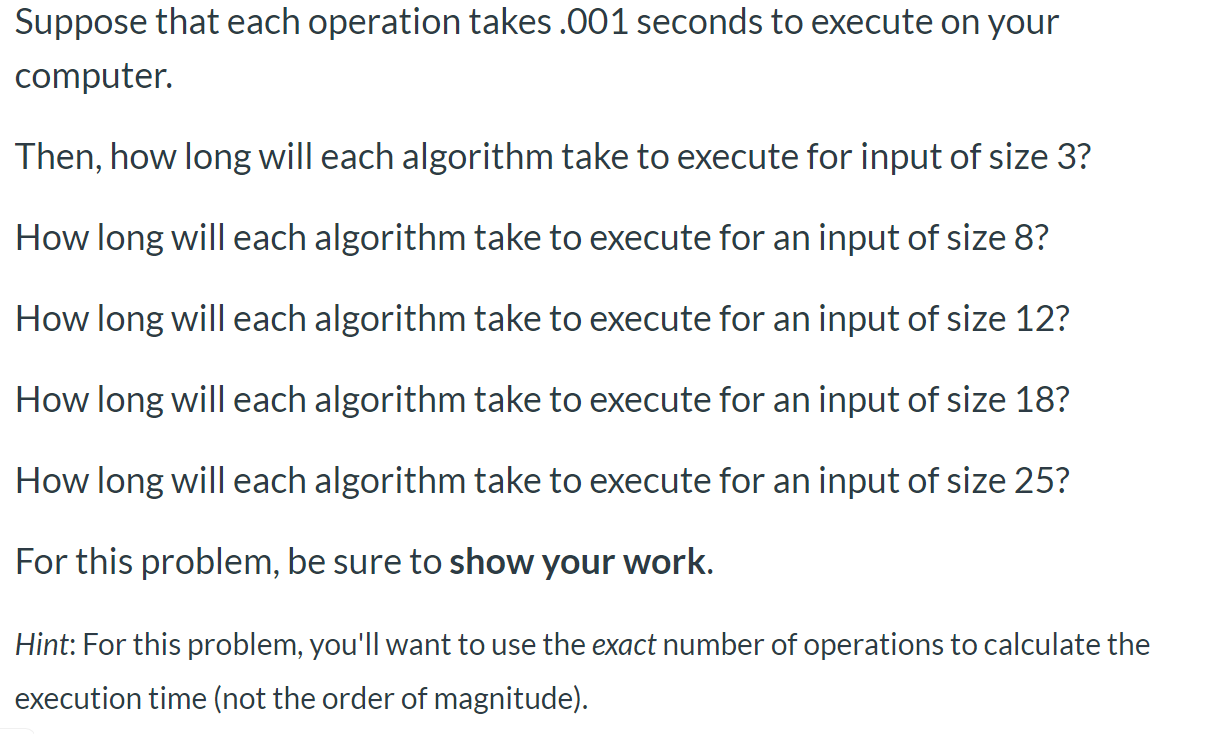 Solved Suppose That We Have Two Algorithms, A And B, That | Chegg.com