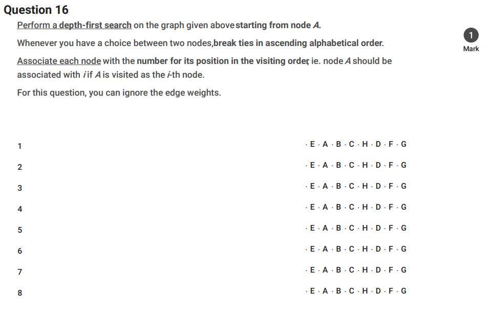 Solved 1 C A LO 5 1 3 G 6 1 D E 8 6 3 F 3 B 4 3 H Question | Chegg.com