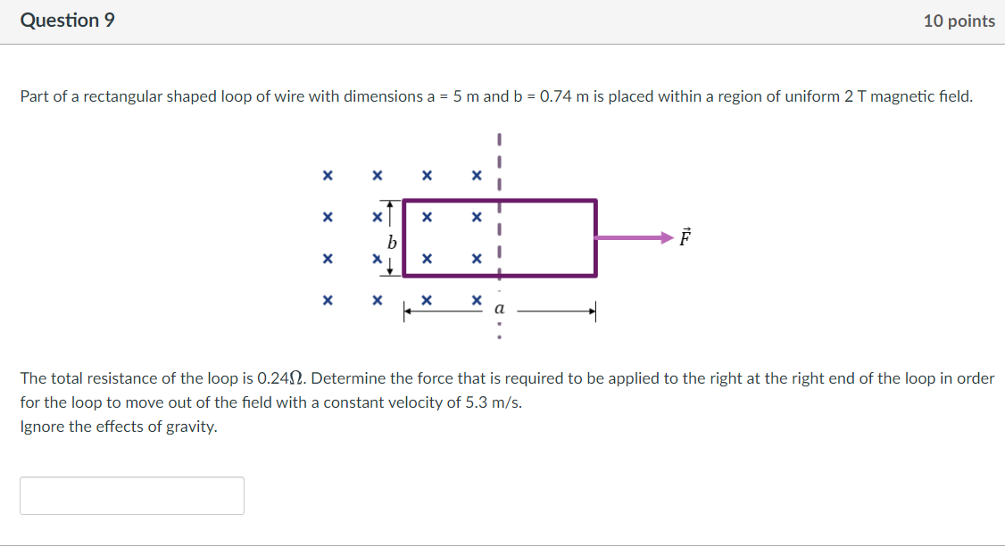 Solved Part of a rectangular shaped loop of wire with