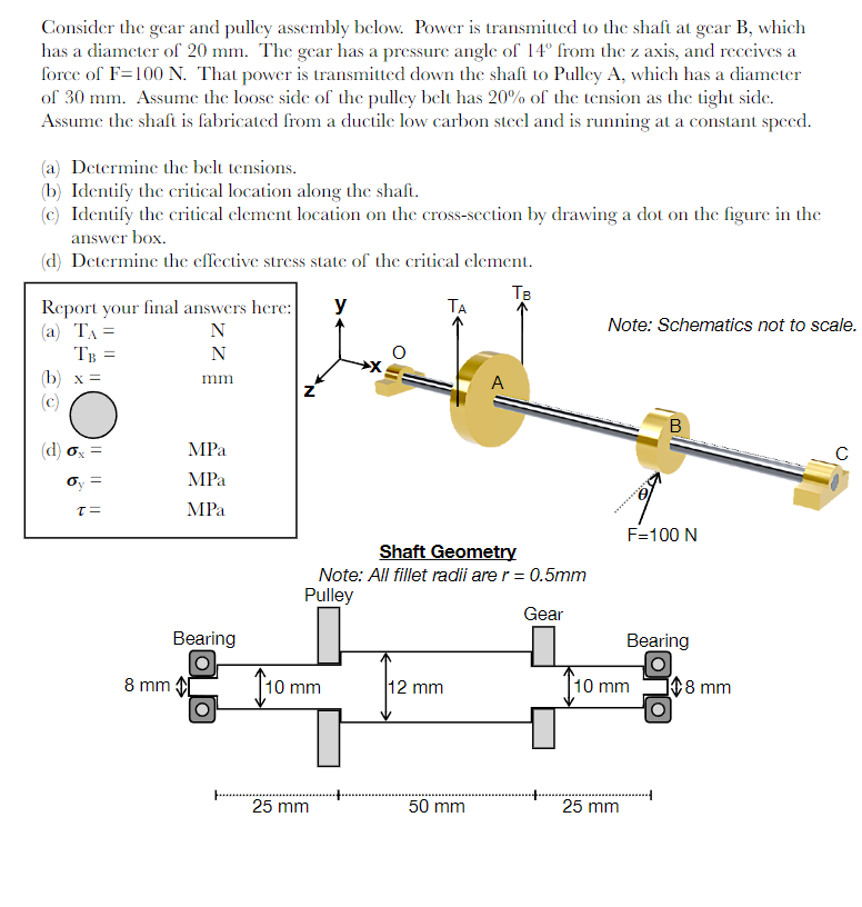 Solved Consider the gear and pulley assembly below. Power is | Chegg.com