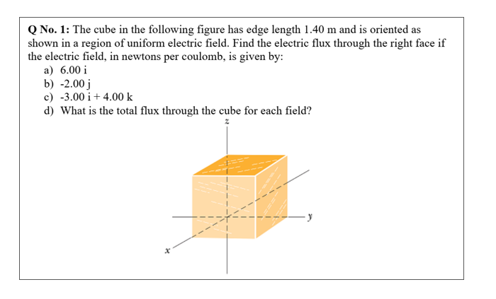 Solved Q No. 1: The Cube In The Following Figure Has Edge | Chegg.com