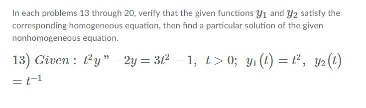 Solved In each problems 13 through 20, verify that the given | Chegg.com