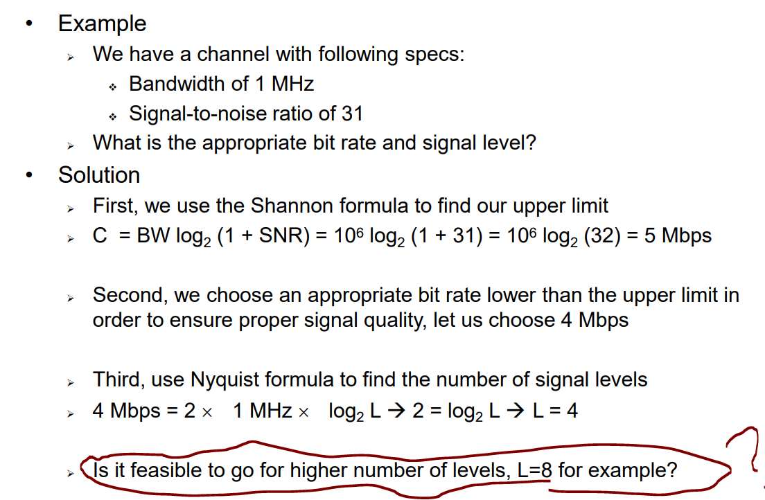 Solved - Example - We Have A Channel With Following Specs: - | Chegg.com