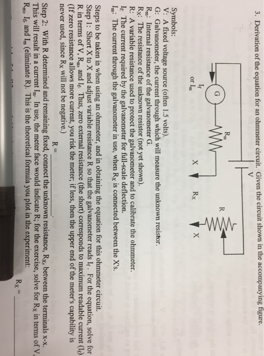 Solved 3. Derivation of the equation for an ohmmeter