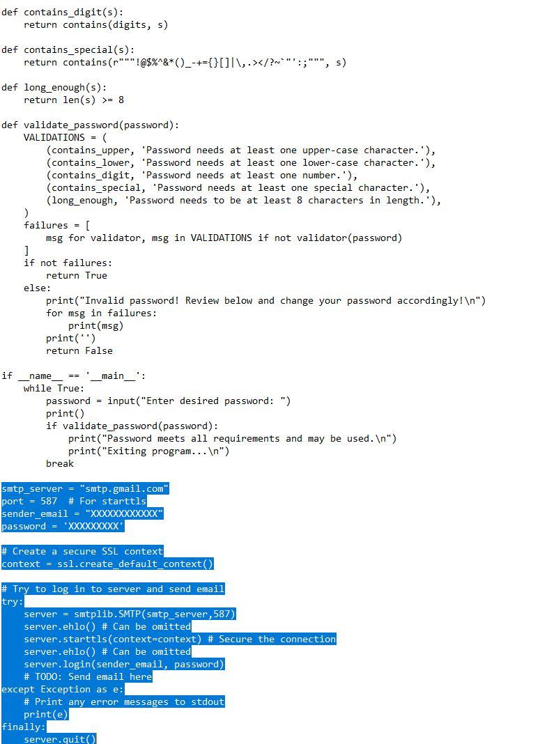 Solved I have a python password analyzer python script. I am | Chegg.com