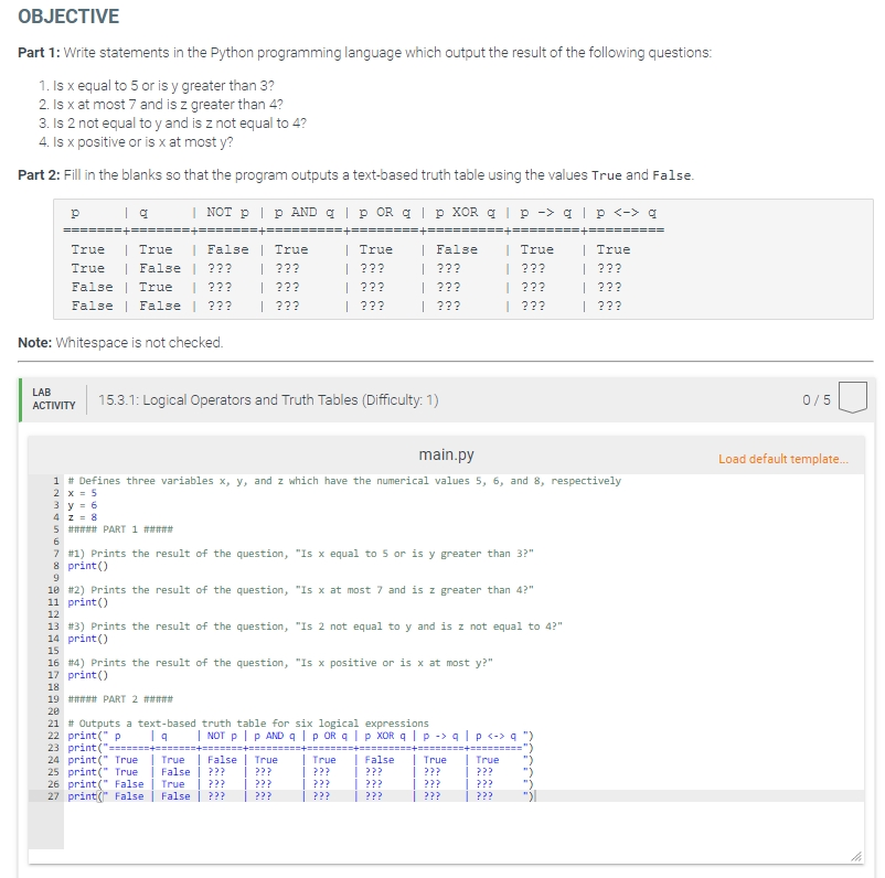 Solved OBJECTIVE Part 1: Write statements in the Python | Chegg.com