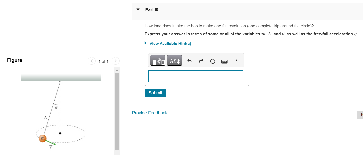 Solved (Figure 1)A bob of mass m is suspended from a fixed | Chegg.com