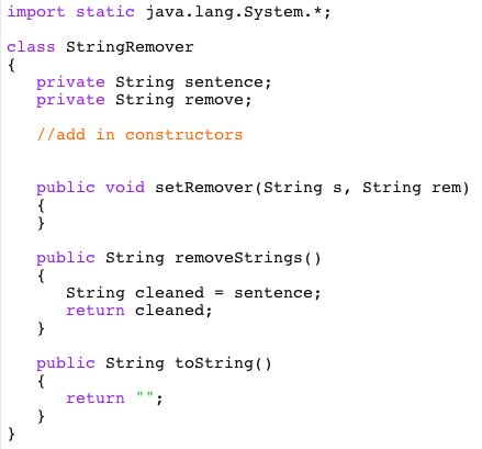 Solved Lab Description Remove all occurrences of the removal | Chegg.com