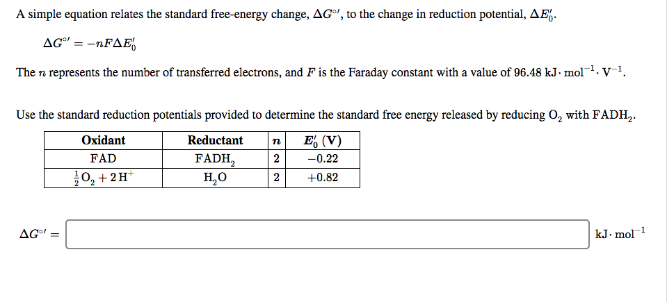 Solved A Simple Equation Relates The Standard Free Energy Chegg Com