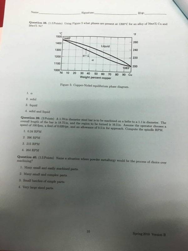 Solved ID Signature Name Question 38 (1.5Puinta) Uing Figure | Chegg.com