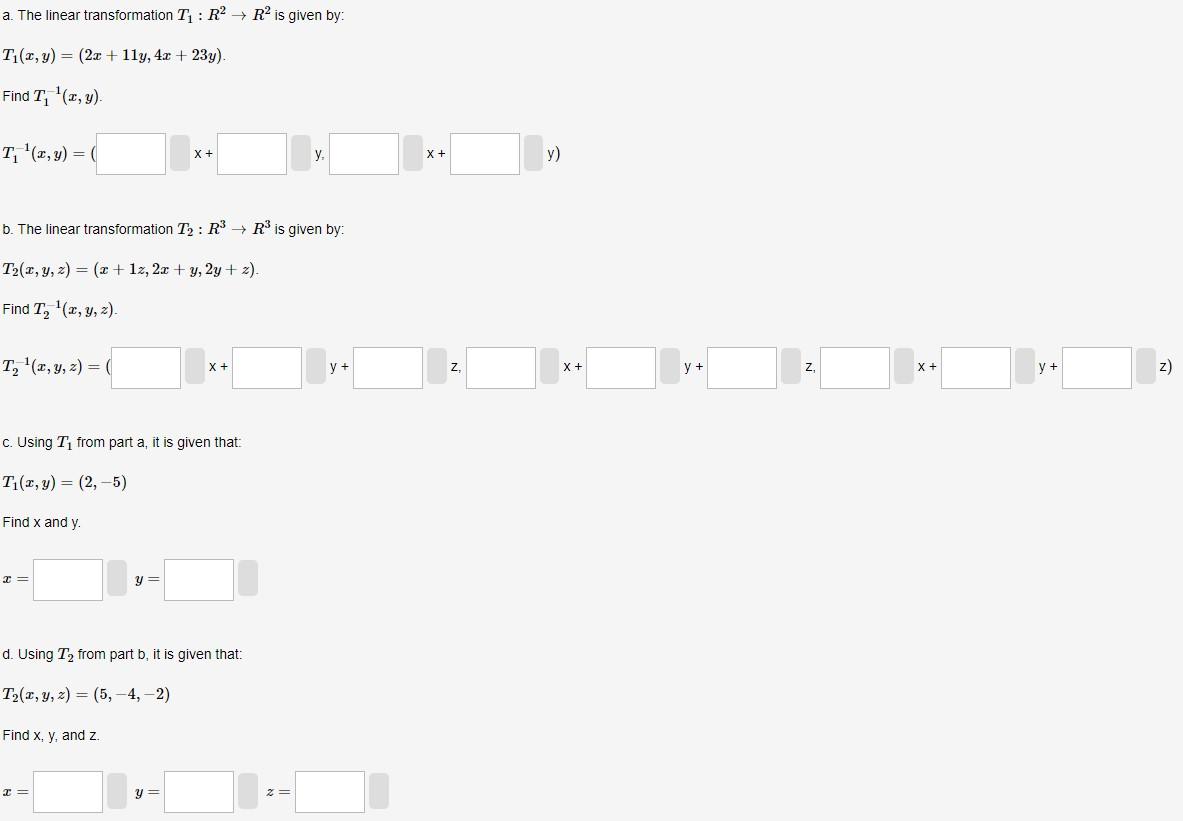 Solved a. The linear transformation T1:R2→R2 is given by: | Chegg.com